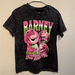 Acid Wash Barney Graphic Tee Size Small